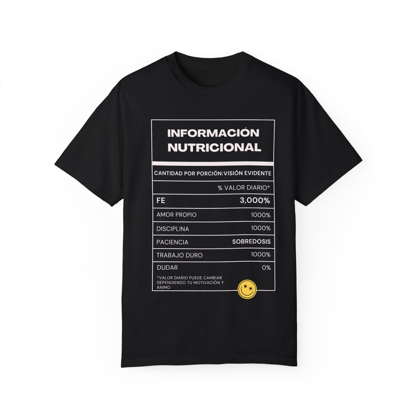 Camisa de información nutricional Unisex