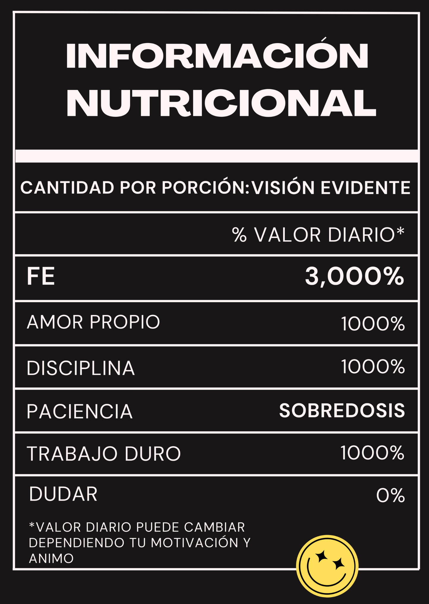 Camisa de información nutricional Unisex